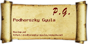 Podhorszky Gyula névjegykártya